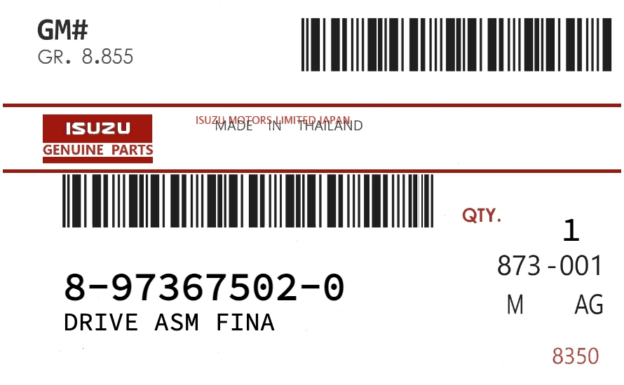 ISUZU - 89736-75020 DRIVE ASM FINA
