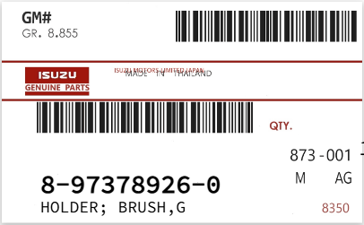 ISUZU - 89737-89260 HOLDER; BRUSH,G
