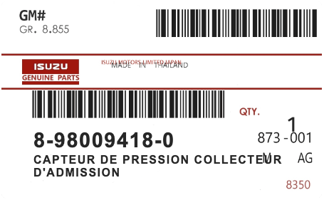 ISUZU - 89800-94180 CAPTEUR DE PRESSION COLLECTEUR D'ADMISSION
