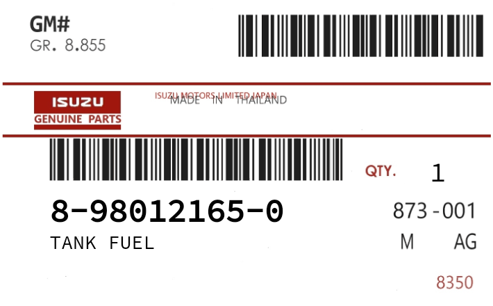 ISUZU - 89801-21650 TANK FUEL