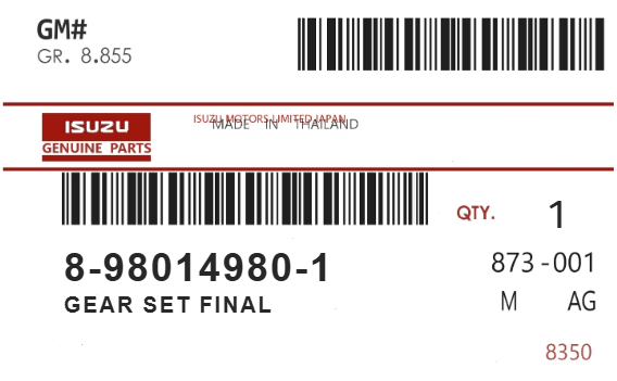ISUZU - 89801-49801 GEAR SET FINAL