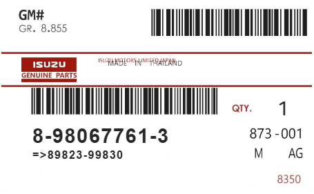ISUZU - 89806-77613 REFERENCE REMPLACEE PAR :