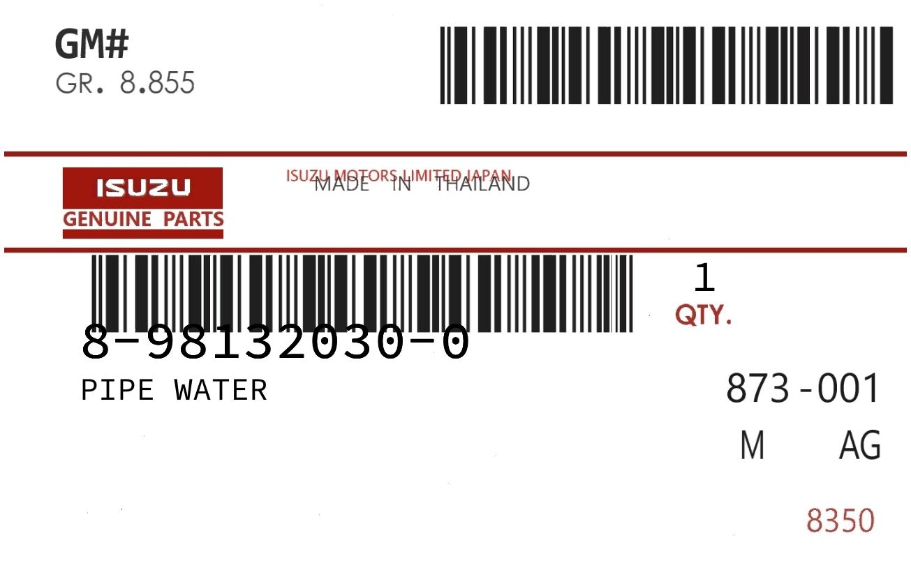 ISUZU - 89813-20300 PIPE WATER