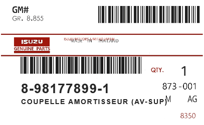 ISUZU - 89817-78991 COUPELLE AMORTISSEUR (av-sup)