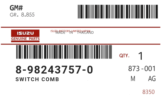 ISUZU - 89824-37570 SWITCH COMB