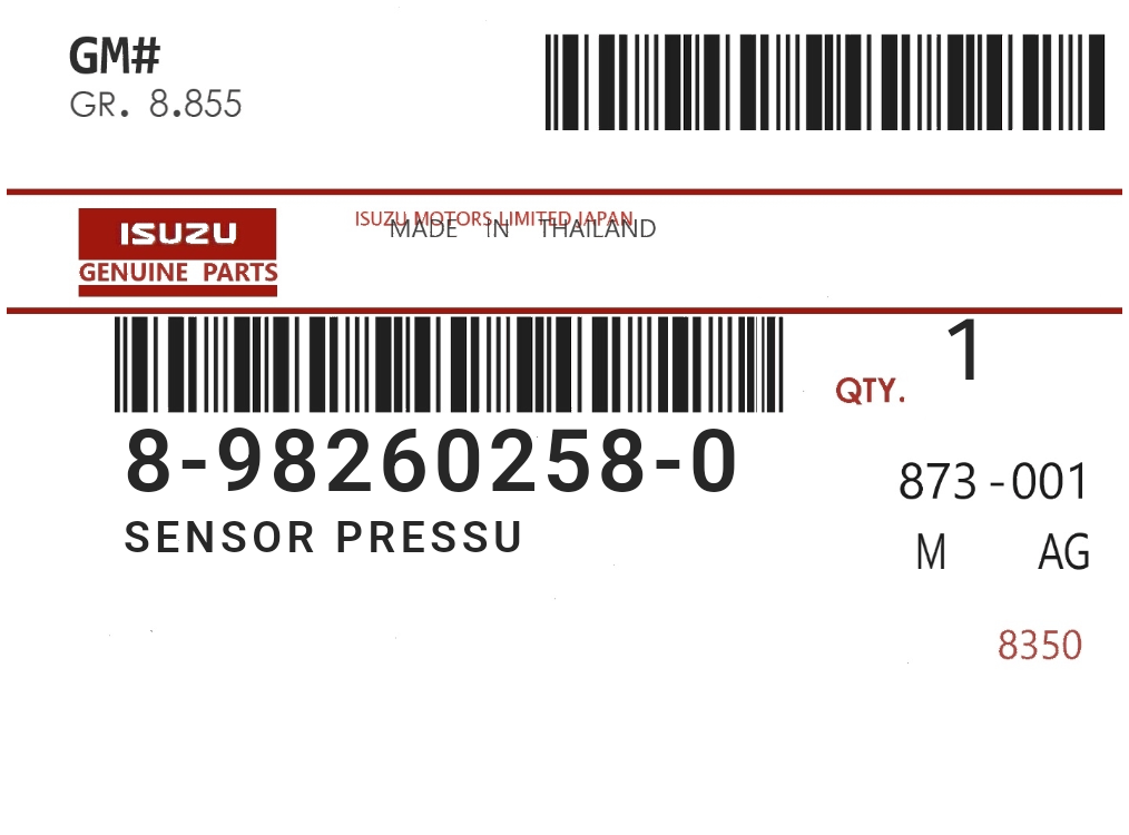 ISUZU - 89826-02580 SENSOR PRESSU