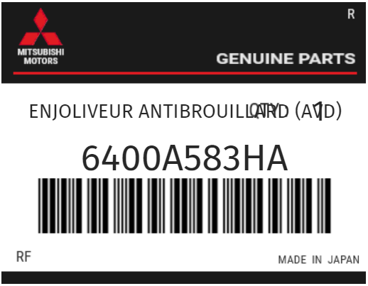 MITSUBISHI - 6400A583HA ENJOLIVEUR ANTIBROUILLARD (avd)