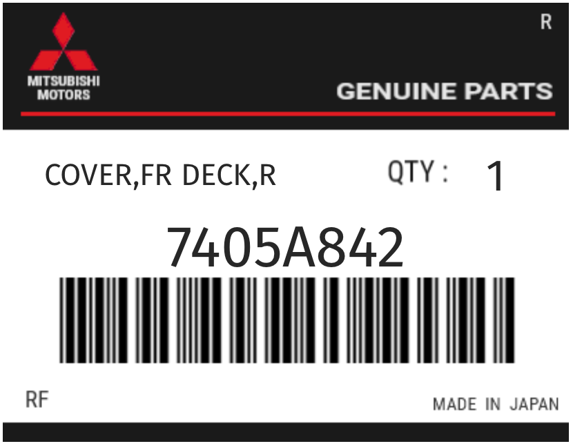 MITSUBISHI - 7405A842 COUVERCLE DR