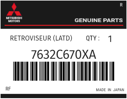 MITSUBISHI - 7632C670XA RETROVISEUR (latd)