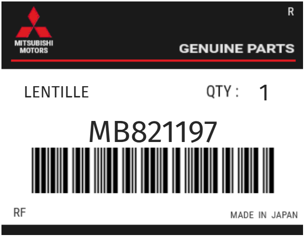 MITSUBISHI - MB821197 LENTILLE