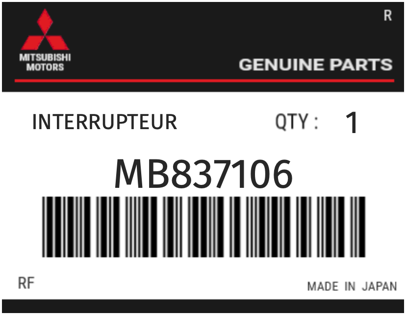 MITSUBISHI - MB837106 INTERRUPTEUR