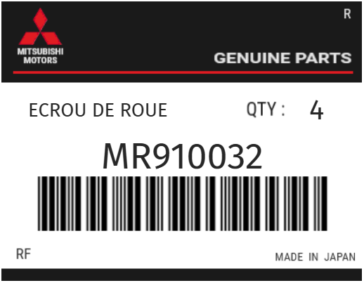 MITSUBISHI - MR910032 ECROU DE ROUE