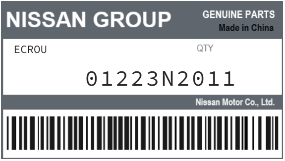 NISSAN - 01223N2011 ECROU