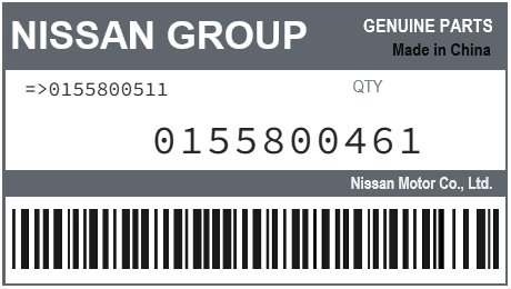 NISSAN - 0155800461 REFERENCE REMPLACEE PAR :
