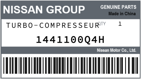 NISSAN - 1441100Q4H TURBO-COMPRESSEUR