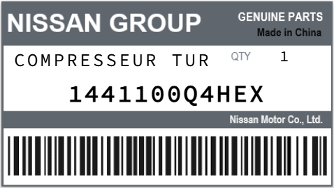 NISSAN - 1441100Q4HEX Compresseur Tur