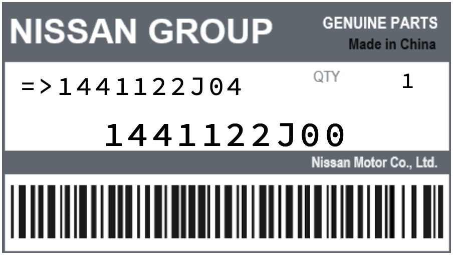 NISSAN - 1441122J00 REFERENCE REMPLACEE PAR :