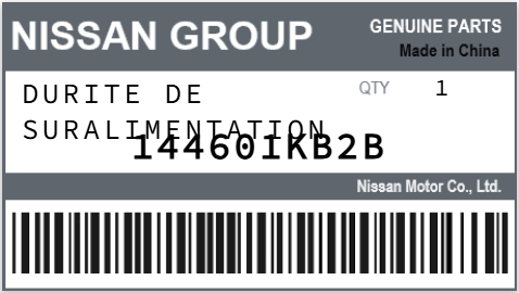 NISSAN - 144601KB2B DURITE DE SURALIMENTATION