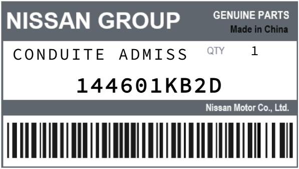 NISSAN - 144601KB2D CONDUITE ADMISS