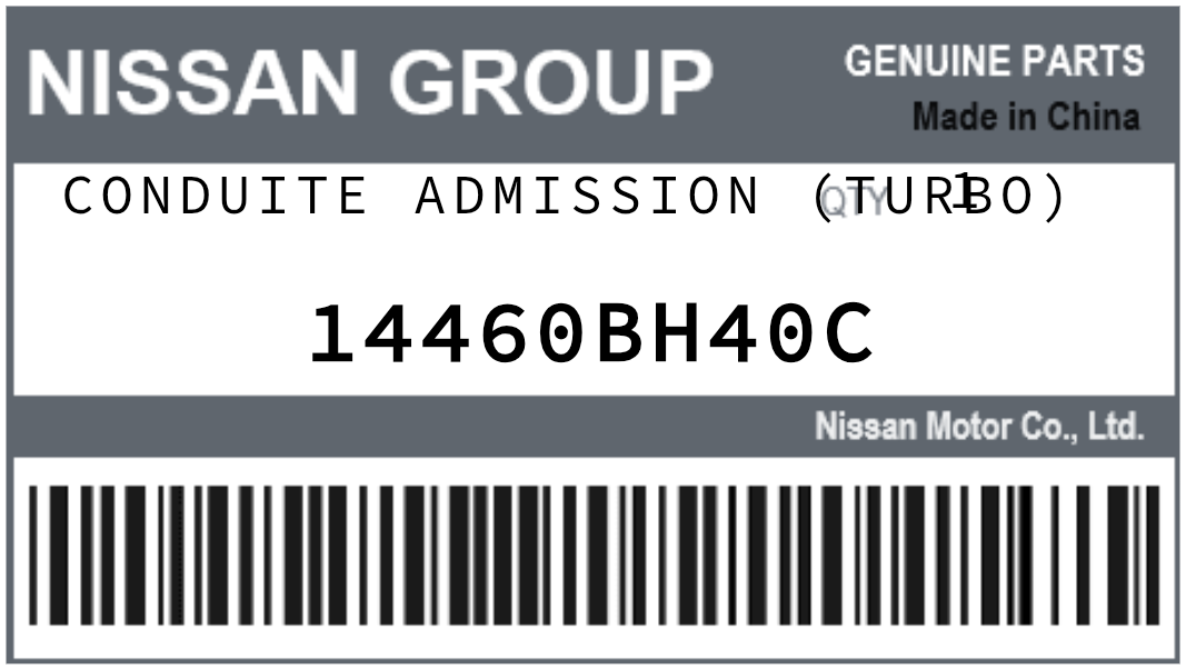 NISSAN - 14460BH40C CONDUITE ADMISSION (turbo)