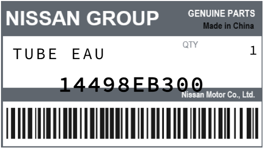 NISSAN - 14498EB300 TUBE EAU
