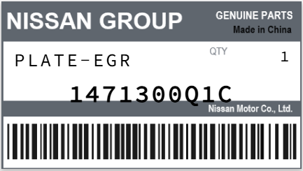 NISSAN - 1471300Q1C PLATE-EGR