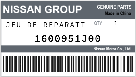 NISSAN - 1600951J00 JEU DE REPARATI