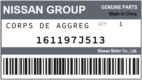 NISSAN - 161197J513 CORPS DE AGGREG