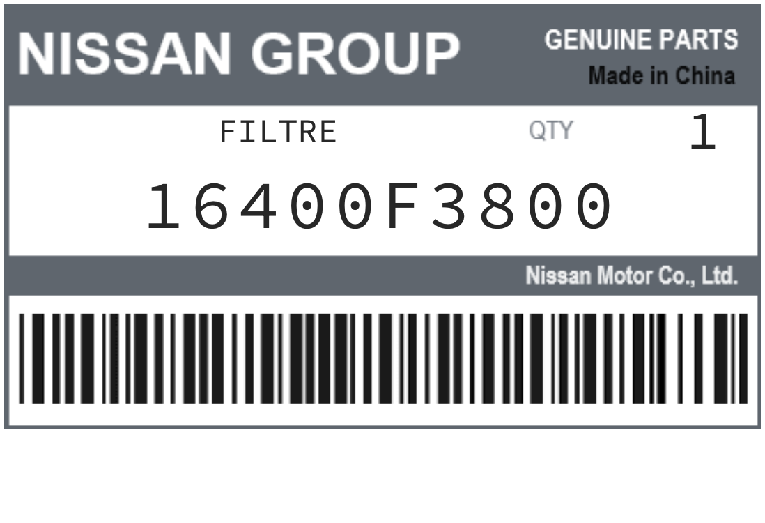 NISSAN - 16400F3800 FILTRE