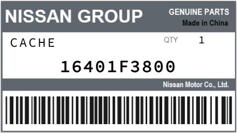 NISSAN - 16401F3800 CACHE