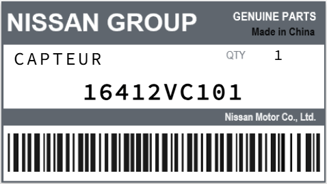 NISSAN - 16412VC101 CAPTEUR