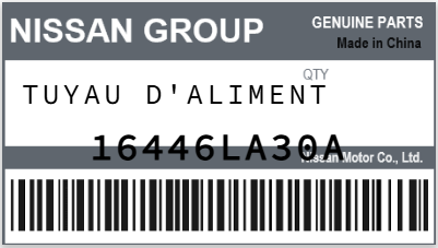 NISSAN - 16446LA30A TUYAU D'ALIMENT
