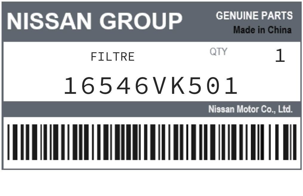 NISSAN - 16546VK501 FILTRE