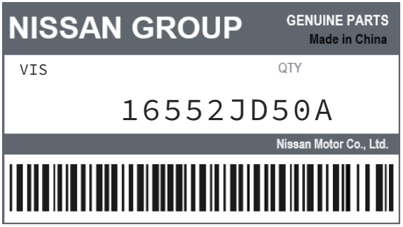 NISSAN - 16552JD50A VIS