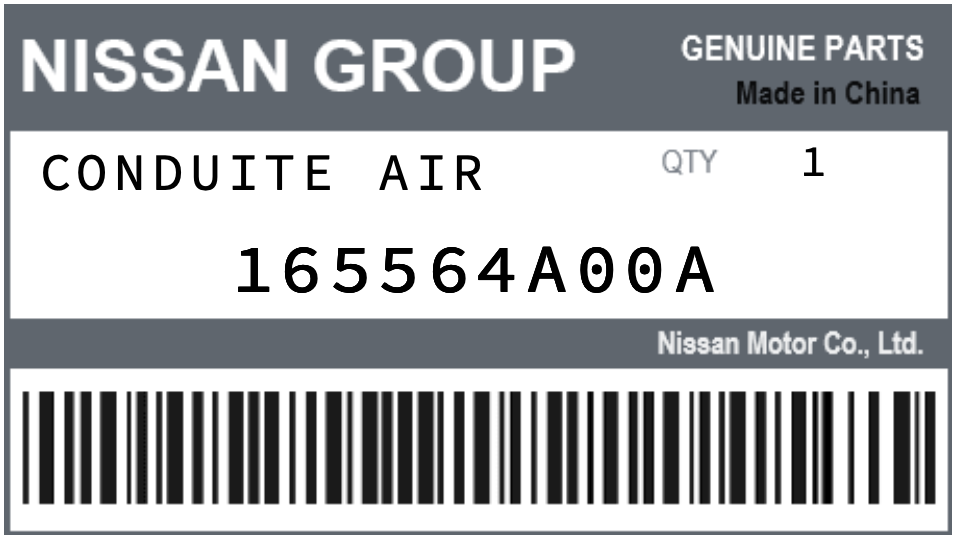 NISSAN - 165564A00A CONDUITE AIR