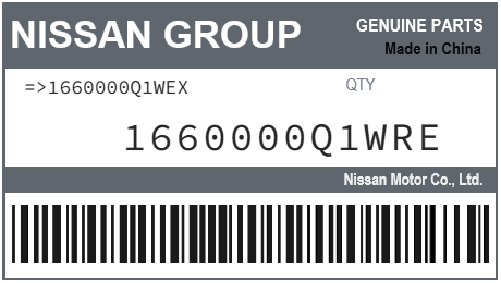 NISSAN - 1660000Q1WRE REFERENCE REMPLACEE PAR :