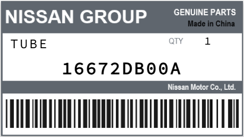 NISSAN - 16672DB00A TUBE