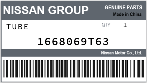 NISSAN - 1668069T63 TUBE