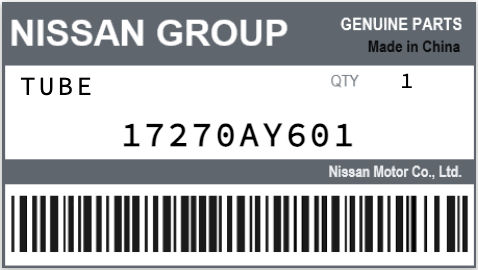 NISSAN - 17270AY601 TUBE
