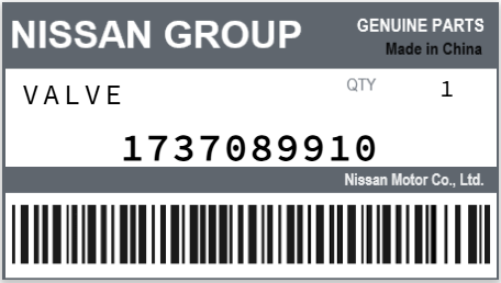 NISSAN - 1737089910 VALVE
