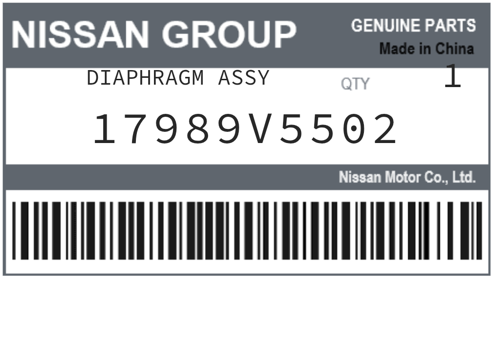 NISSAN - 17989V5502 DIAPHRAGM ASSY