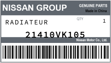 NISSAN - 21410VK105 RADIATEUR