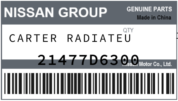 NISSAN - 21477D6300 CARTER RADIATEU