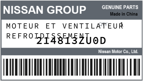 NISSAN - 214813ZU0D MOTEUR ET VENTILATEUR REFROIDISSEMENT
