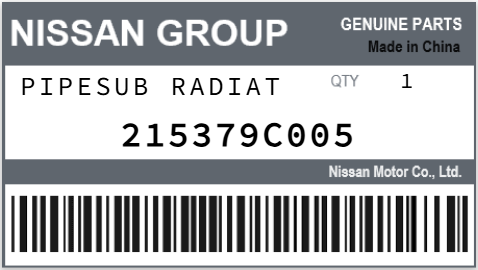 NISSAN - 215379C005 PIPESUB RADIAT