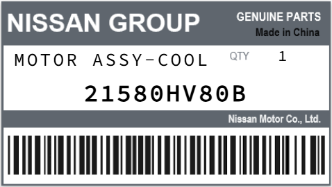 NISSAN - 21580HV80B MOTOR ASSY-COOL
