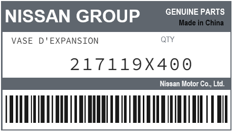 NISSAN - 217119X400 VASE D'EXPANSION