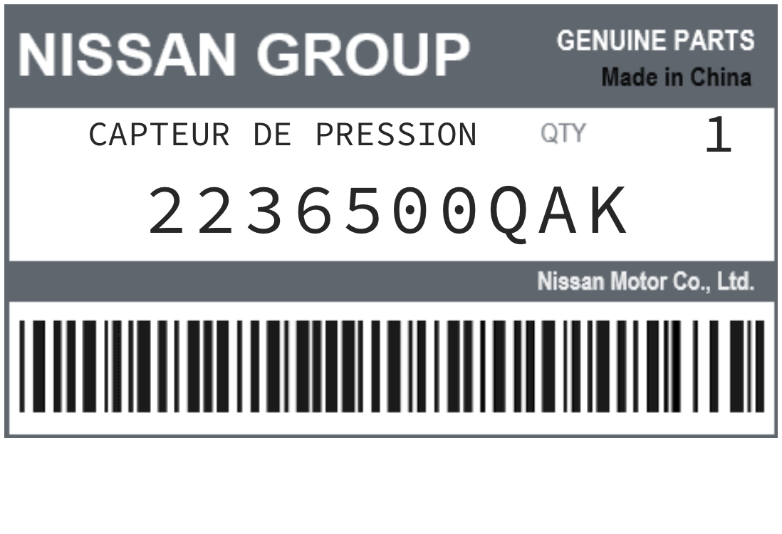 NISSAN - 2236500QAK CAPTEUR DE PRESSION