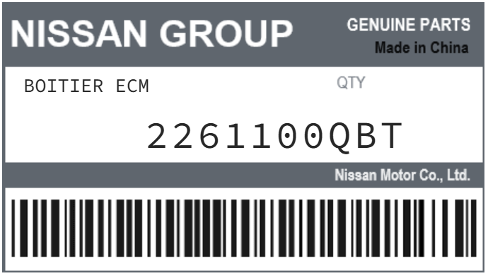 NISSAN - 2261100QBT BOITIER ECM