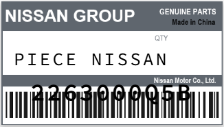 NISSAN - 2263000Q5B PIECE NISSAN